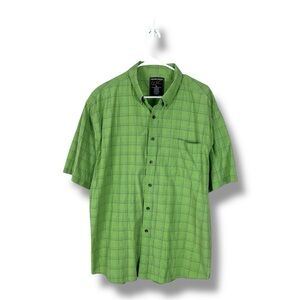 Walnut Creek Shirt Mens XL X Large Green Plaid Short Sleeve Button Down Shirt